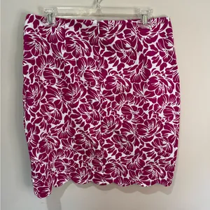 Talbots Floral Mini Skirt with Scalloped Hem in Magenta/Women’s 10‎ thumbnail 2