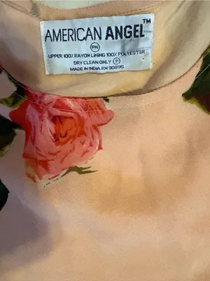 Vintage Women's Floral Maxi Dress with Pink Rose Print thumbnail 2