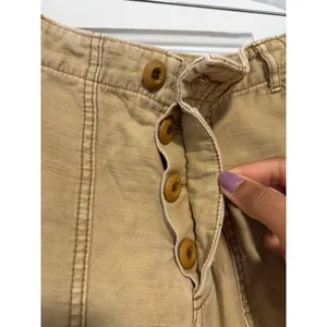 Free People Tan Distressed Utility Pants Frayed Hem Canvas Straight Leg Size 28 thumbnail 16