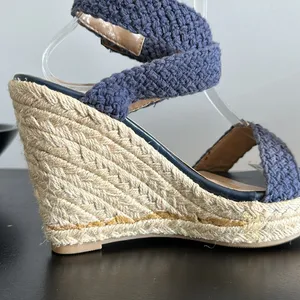 Charming Charlie Blue‎ Wedge Sandals Sz 6 thumbnail 7