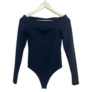 Abercrombie & Fitch Cutout Off-Shoulder Bodice Black Chic Long Sleeve Size XS thumbnail 2