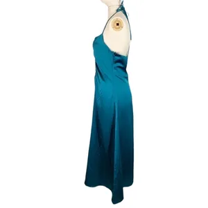 Jason Wu Satin Halter Open Back Midi Slip Dress Size Large thumbnail 6