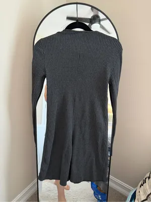 Zara Charcoal Ribbed Long Sleeve Knit Dress thumbnail 5