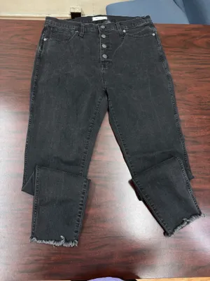 Madewell Black Button Fly 10” High-Rise Skinny Jeans Size 32 thumbnail 1