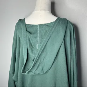 Free People Beach Forest Green Relaxed Oversized Wrap Hooded Sweater Hoodie thumbnail 5