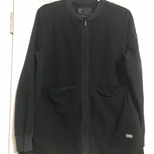 Figs black full zip scrub jacket womens size medium large pockets nurse hospital thumbnail 5