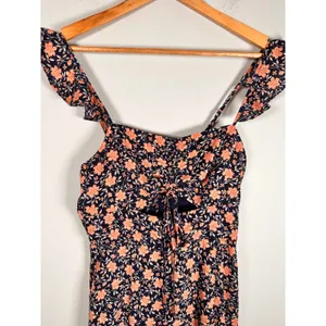 Lulus the way to love Maxi Dress Womens XS Navy Blue Floral Ruffle NJD0391 thumbnail 4