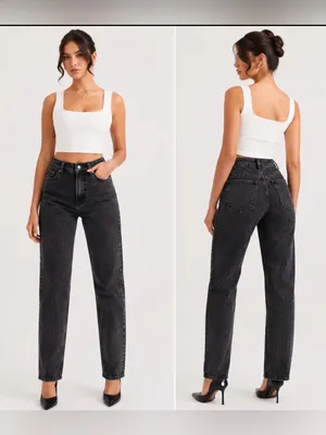 House of CB Bria Distressed High Waist Straight Leg Jeans FadedBlack Slim SizeXS thumbnail 2