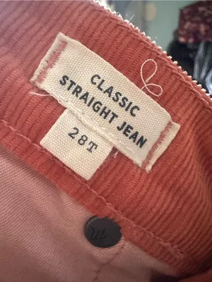 Madewell Perfect Vintage Straight Corduroy Jeans 28T Rust Orange Classic Fit thumbnail 7