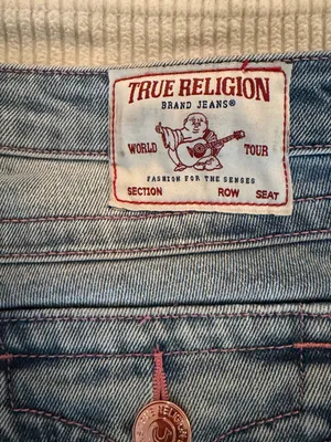 True Religion Joey Low Rise Flap Flare Jeans in Salt Water, size 25. thumbnail 7