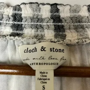 Anthro Cloth & Stone by Anthropologie Black & White Sara Plaid Top thumbnail 6
