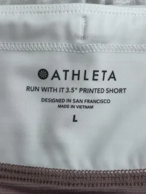 Athleta Run with it 3.5” Printed Short White Reptile Snake Print Size Large thumbnail 3