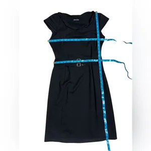 Emporio Armani Black 100% Wool Belted Dress Size 8. G#26 thumbnail 11