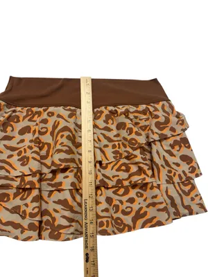 Aerie Brown and Tan Animal Print Tiered Skirt thumbnail 7
