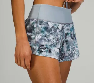Lululemon Speed Up Mid Rise Shorts 4" Inseam Kaleidofloral Multi/Blue Cast Sz 4 thumbnail 1