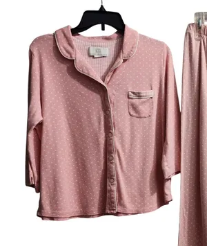 Karen Neuburger Pajamas top & bottoms Sleepwear Lounge‎ Wear Pink Polka Dot thumbnail 1