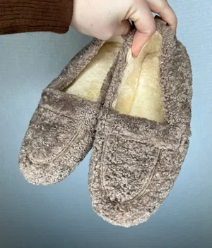 Kloud Cozy‎ 39 Shearling Lined Moc Loafer Slippers Women's Taupe Comfort Slip On thumbnail 1