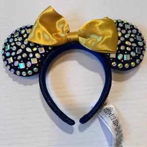 Walt Disney World 50 Anniversary Mouse Ears Blue Gold Glitter thumbnail 8