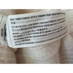 Abercrombie & Fitch Women's Ivory Ribbed Crewneck Sweater Size‎ M Wool Blend thumbnail 3