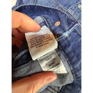 Hudson Emmet Boyfriend Jacket Women Size S Blue Distressed Denim 1/2 Sleeve 90s thumbnail 8