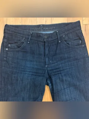 CITIZEN OF HUMANITY MID RISE HUTTON WIDE LEG FLARE DARK WASH SIZE 30 Inseam 34 thumbnail 6