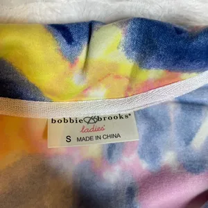 Bobbie Brooks Tie Dye Quarter Zip Pullover Sweatshirt Pink Yellow Blue‎ S thumbnail 2