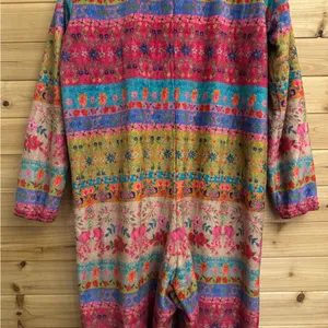 Natural Life Large Colorful Bohemian Fair Isle Print Fleece Zip Up One Piece PJ thumbnail 7