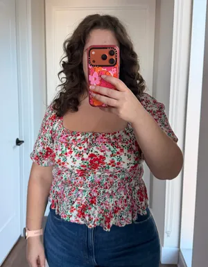 VICI Floral short sleeve peplum top thumbnail 1