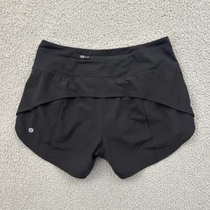 Lululemon Speed Up Shorts Mid Rise 4" Black Athletic Athleisure Women's 6 thumbnail 2