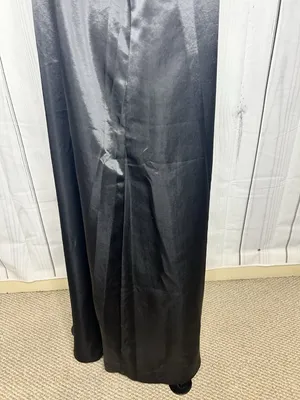 Vince Camuto Black Satin Slip Maxi Dress Sz L V-Neck Strappy Sleeveless thumbnail 6