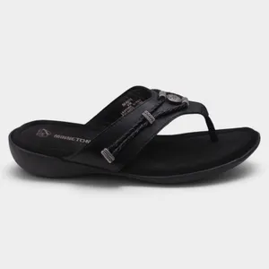 Minnetonka Silverthorne 360 Womens 9 Black Leather Concho Sandals thumbnail 2