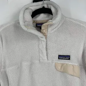 PATAGONIA Women's‎ Re-Tool Snap-T Fleece Pullover white medium cozy soft jacket thumbnail 5