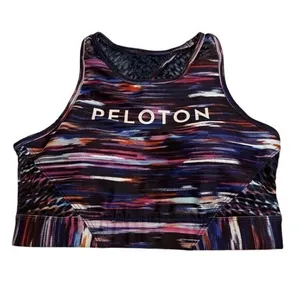 PELOTON Melody High Neck Sports Bra Small S $56 Pink Black Purple Exercise‎ Gym thumbnail 2