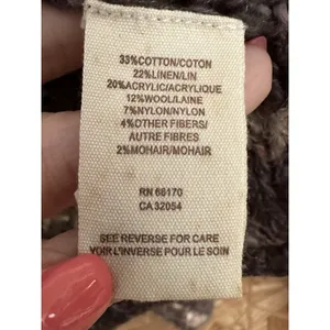Free People Runaway Love‎ Crochet Chunky Knit Small Brown Cardigan Sweater #HR-6 thumbnail 3