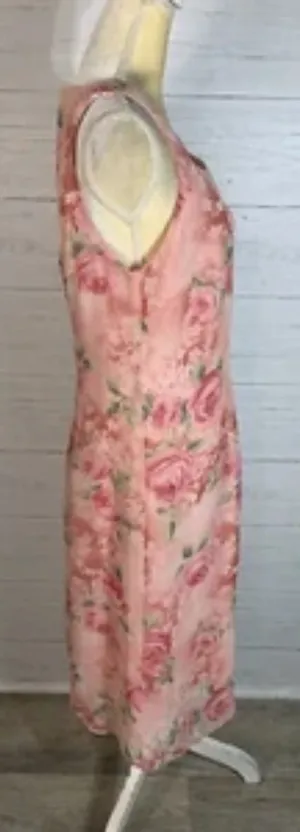 White Stag floral chiffon midi dress size 10 Y2K sleeveless thumbnail 5