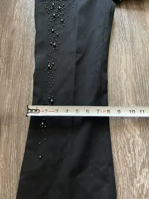 Cache Embellished Flare Jeans Size 4 Y2K Faux Pearl Beaded Black Denim Pants thumbnail 7