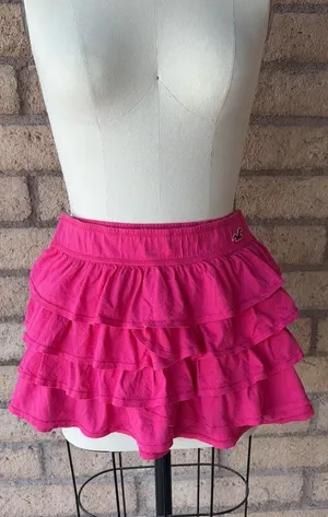 Hollister | Hot Pink Tiered Ruffle Mini Skirt | M thumbnail 1