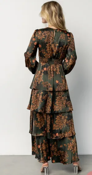 Baltic Born Maxi Dress Dark Green and Amber Floral thumbnail 3