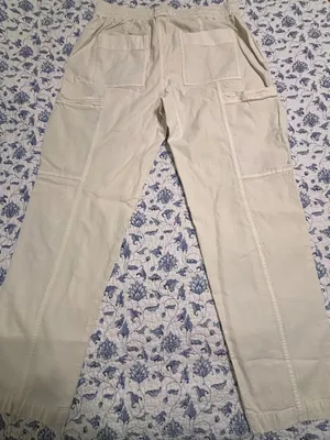 Anthropologie Angela Cropped Cargo Pants Size 26 Ivory utility Cotton Lyocell thumbnail 2