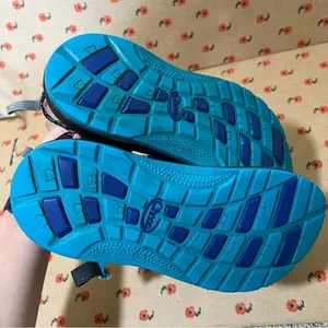 Chacos ✨ Women’s Strappy‎ Sandals Teal Pink Blue Toe Loop 5 thumbnail 6