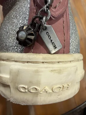 Coach “Route 41” Cherry Collection Silver Glitter Slip-On Sneakers Women's 8.5 thumbnail 7