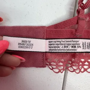 Victoria's Secret Bralette Sz L Bra Unlined Lace Detail Wireless Pink Adjustable thumbnail 13