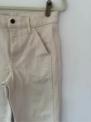 J. Crew High-Rise slim-Wide-Leg semi- stretch Jeans in Cream thumbnail 2