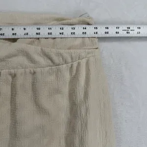 Free People Cream Textured High Rise‎ Maxi Skirt with Slit OB1670937 Size L thumbnail 4