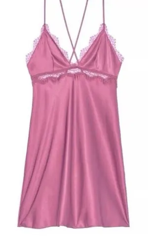 Victoria’s secret pink coquette lace slip dress thumbnail 1