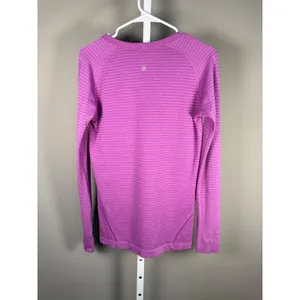 Lululemon Swiftly Tech Long Sleeve Crew‎ Ultra Violet Purple Stripe Size 10 thumbnail 5