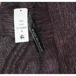 NWT R & M Richards Embellished Pleated Caplet Overlay Maxi Dress Purple Wine 6 thumbnail 6