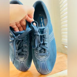 Easy Spirit Shoes Womens 9.5 M On Cue Casual Low Sneakers Blue Suede Lace Up thumbnail 3