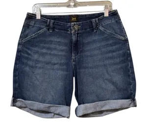 Lee Denim Jean Shorts Women Size 8 Medium Rolled Bottom Country Cowgirl Classic thumbnail 1