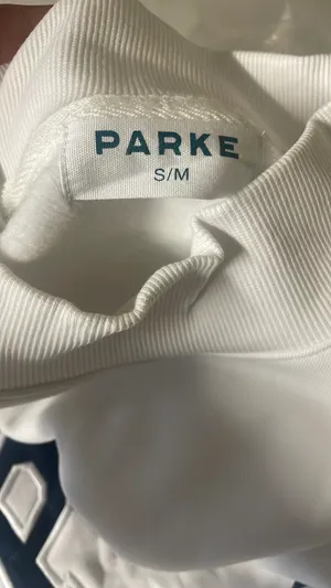 White parke sweatshirt varsity mockneck S/M thumbnail 3